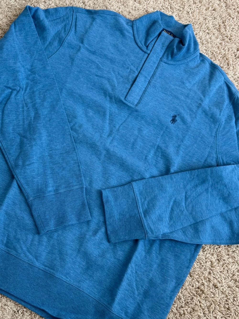Polo by Ralph Lauren Teal Blue quarter Zip-Up Sweater